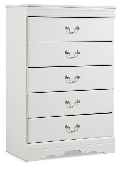 Ashley Furniture Anarasia chest of drawers, wooden storage dresser with multiple drawers, modern bedroom furniture piece.