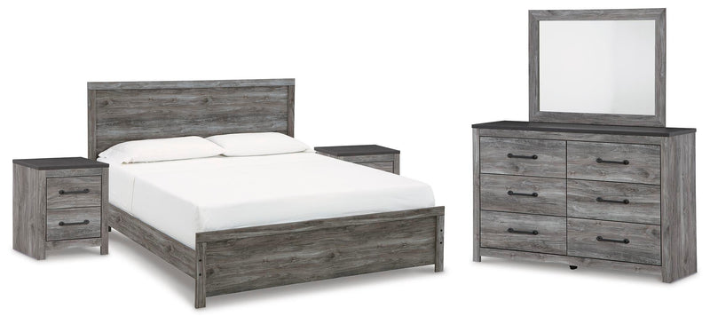 Ashley Furniture Bronyan bedroom set featuring a bed, nightstands, and dresser in a modern style with warm wood finishes.