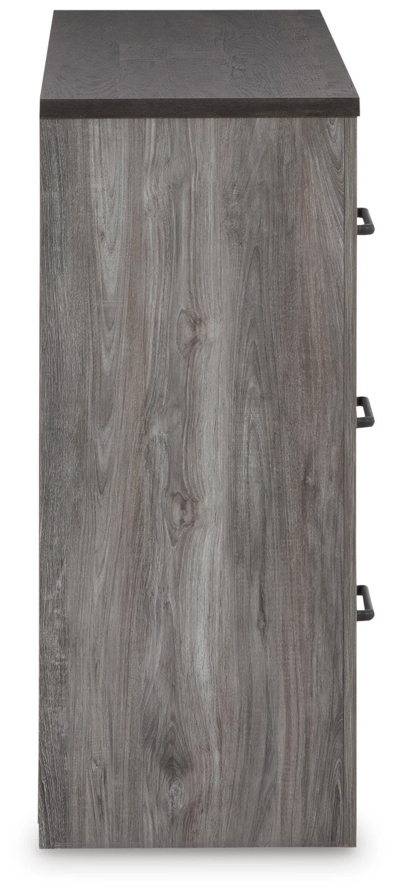 Ashley Furniture Bronyan dresser with sleek wood finish and multiple drawers, shown in a stylish bedroom setting.