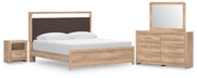 Ashley Furniture Kinlanni bedroom set featuring a bed, dresser, and nightstands with a modern wood finish.