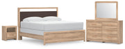 Ashley Furniture Kinlanni bedroom set featuring a bed with a headboard, matching dressers, and nightstands in a stylish bedroom layout.