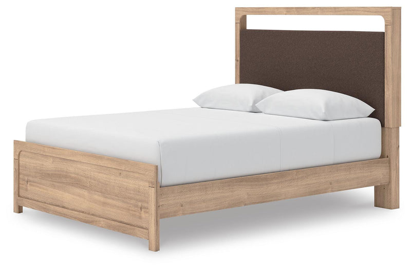 Ashley Furniture Kinlanni bedroom set with a modern bed frame, matching nightstands, and bedroom decor in a cozy sleeping space.