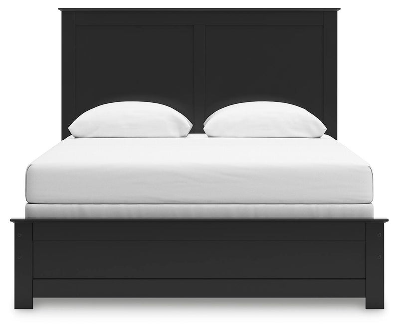 Ashley Furniture Maribel Bed with a headboard, showcasing elegant wood design and a classic bedroom setup.