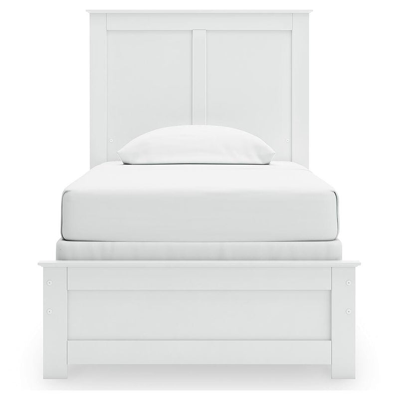 Ashley Furniture Bostwick Shoals Bed with a headboard featuring a warm wood finish and classic design.