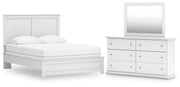 Ashley Furniture Bostwick Shoals bedroom set with a bed, nightstands, and dresser in a stylish, modern design.
