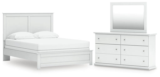 Ashley Furniture Bostwick Shoals bedroom set with a bed, nightstands, and dresser in a stylish, modern design.