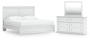 Ashley Furniture Bostwick Shoals bedroom set featuring a bed, matching nightstands, and dresser in a stylish, modern design.