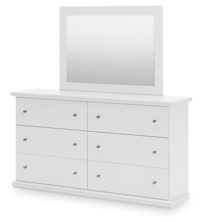 Ashley Furniture Bostwick Shoals bedroom set with a bed, dresser, and nightstands in a modern bedroom scene.