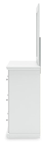 Ashley Furniture Bostwick Shoals bedroom set with a bed frame, nightstands, and matching dresser in a modern wood finish.