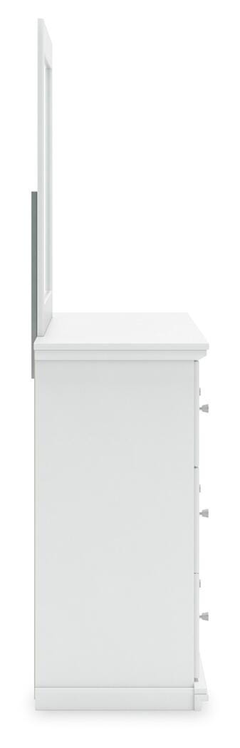 Ashley Furniture Bostwick Shoals bedroom set featuring a bed, nightstands, and dresser with a modern wood finish.