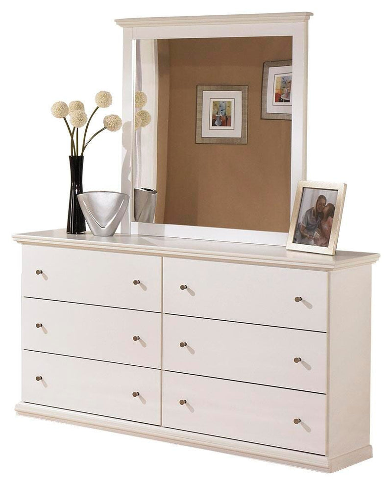 Ashley Furniture Bostwick Shoals youth dresser with dark wood finish and multiple drawers, displayed in a modern bedroom setting.