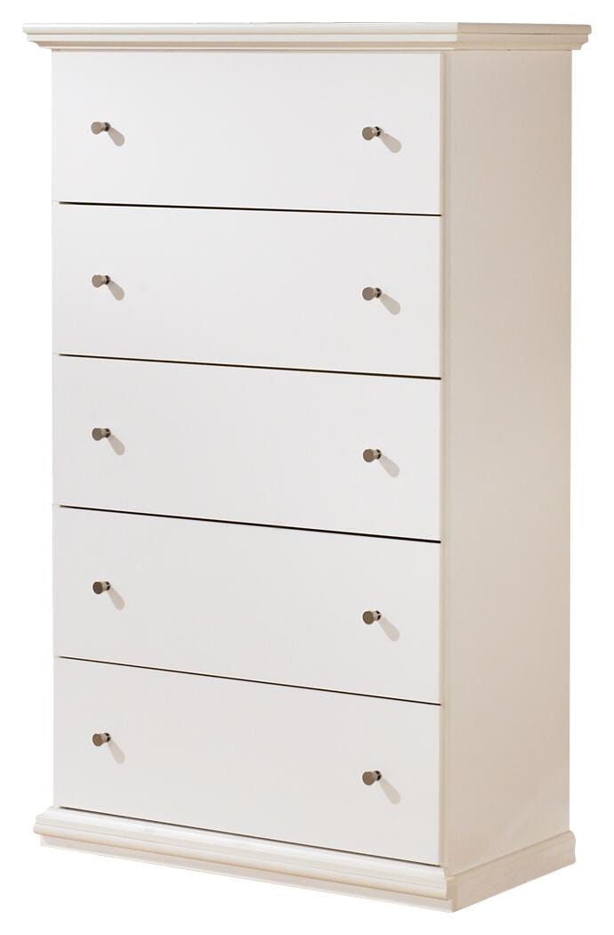 Bostwick Shoals youth chest of drawers by Ashley Furniture with a dark wood finish and modern design, featuring multiple storage drawers.