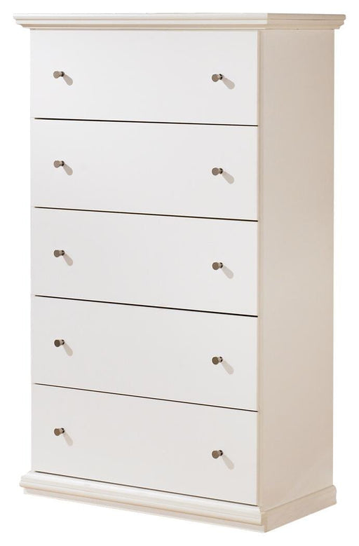 Bostwick Shoals youth chest of drawers by Ashley Furniture with a dark wood finish and modern design, featuring multiple storage drawers.
