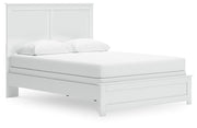 Ashley Furniture Bostwick Shoals bedroom set featuring a bed with a headboard, matching nightstands, and a dresser in a modern style.