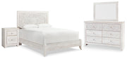 Ashley Furniture Paxberry youth bedroom set with a bed, dresser, and nightstand in a warm wood finish, modern and stylish bedroom furniture.