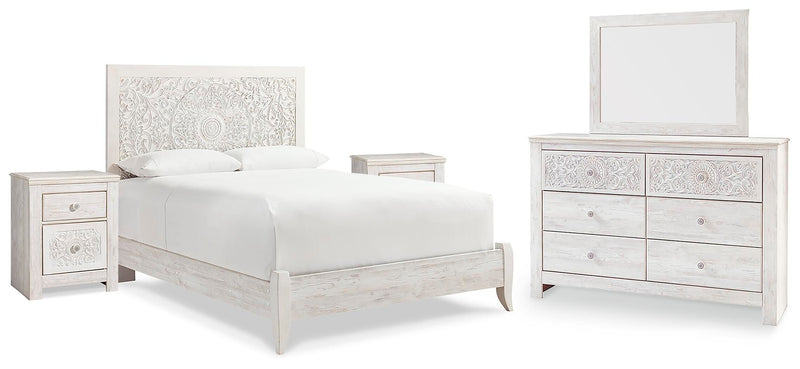 Ashley Furniture Paxberry youth bedroom set featuring a bed, dresser, and nightstand in a modern wood finish.