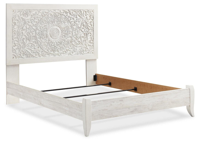 Ashley Furniture Paxberry youth bedroom set with bed, dresser, and nightstand in a modern bedroom scene.
