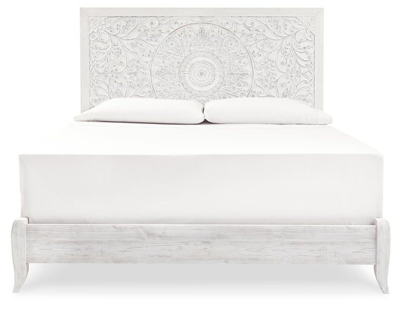Ashley Furniture Paxberry youth bedroom set with bed frame, dresser, and nightstand in a modern bedroom setup.