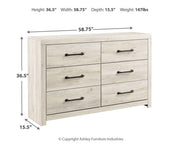 Ashley Furniture Cambeck Dresser with six spacious drawers in a dark wood finish, showcasing sleek hardware and modern design.
