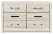 Ashley Furniture Cambeck dresser and mirror set, featuring a sleek wooden dresser with attached matching mirror, head-on view.