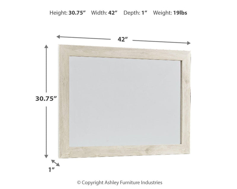 Ashley Furniture Cambeck dresser with matching mirror, wooden finish, and modern design for bedroom storage and decor.