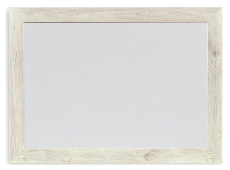 Ashley Furniture Cambeck bedroom mirror with a sleek rectangular design and a polished wood frame visible in the image.