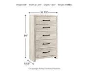 Ashley Furniture Cambeck chest of drawers with a dark wood finish and modern design, featuring multiple drawers and sleek hardware.
