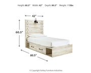 Ashley Furniture Cambeck bed with two storage drawers, featuring a sturdy wooden frame and a classic design in the image.