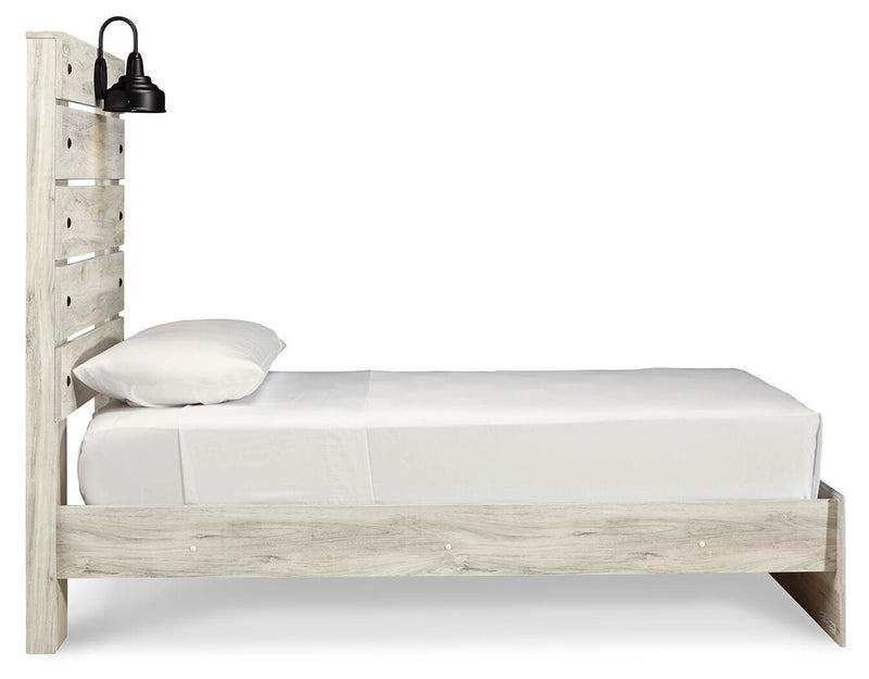 Ashley Furniture Cambeck Bed with a modern design, featuring a sturdy wooden frame and a sleek, dark finish.
