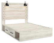 Ashley Furniture Cambeck bed with two built-in storage drawers, showcasing a sturdy frame and modern design.