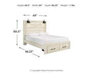 Ashley Furniture Cambeck bed with two built-in storage drawers, showcasing a modern wooden bed frame with sleek design.