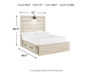 Ashley Furniture Cambeck youth bed with two storage drawers, featuring a sturdy frame and a stylish design for kids' bedrooms.