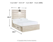 Ashley Furniture Cambeck bed with four built-in storage drawers in a modern wooden design.