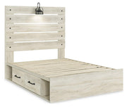 Ashley Furniture Cambeck bed with four storage drawers, showcasing a stylish wooden bed frame with built-in storage compartments.