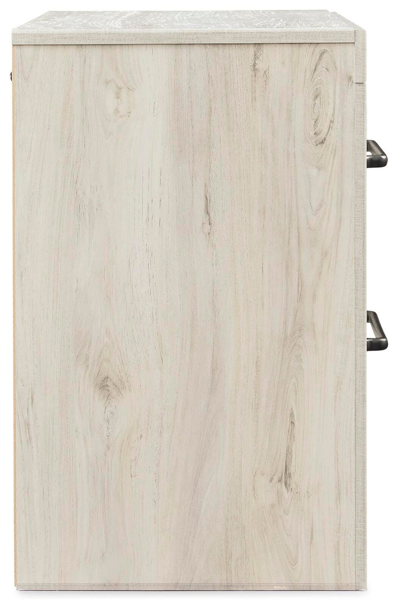 Ashley Furniture Cambeck nightstand with a dark wood finish, featuring a single drawer and open shelf for bedroom storage.