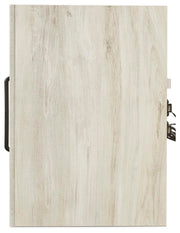 Ashley Furniture Cambeck Nightstand with wood top and storage drawer, featuring a modern design and dark finish.