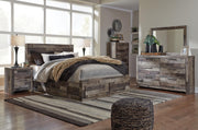 Ashley Furniture Derekson youth bed with six spacious storage drawers in a modern design, perfect for kids' bedrooms.