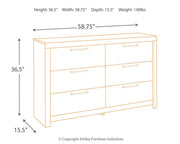 Ashley Furniture Derekson Dresser with three spacious drawers and modern wood finish, showcasing a stylish bedroom storage solution.