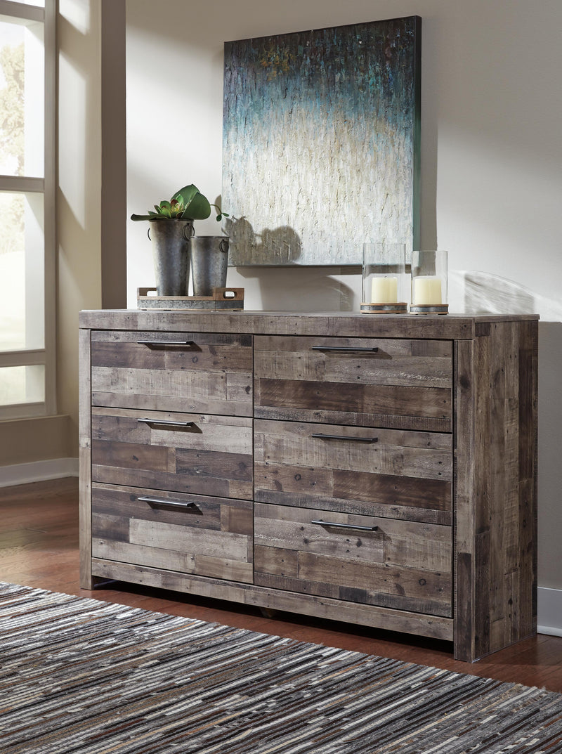 Derekson dresser by Ashley Furniture featuring a modern wooden design with multiple drawers and sleek hardware.