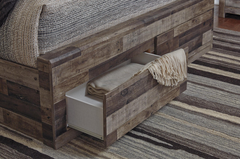 Ashley Furniture Derekson youth bed with six storage drawers, featuring a sturdy frame and practical storage solutions.