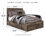 Ashley Furniture Derekson youth bed with six storage drawers, featuring a sturdy frame and ample under-bed storage space.