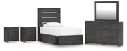 Ashley Furniture Hollivern bedroom set featuring a stylish bed frame, matching nightstands, and coordinated bedroom furniture.