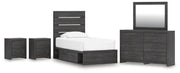 Ashley Furniture Hollivern bedroom set with a modern bed frame, matching nightstands, and stylish bedding in a cozy bedroom scene.