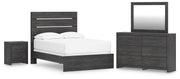Ashley Furniture Hollivern bedroom set with a modern bed frame, matching nightstands, and coordinating bedroom furniture in a stylish design.