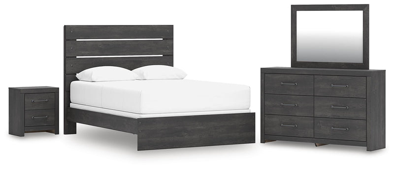 Ashley Furniture Hollivern bedroom set with a modern bed frame, matching nightstands, and coordinated bedroom furniture in stylish design.