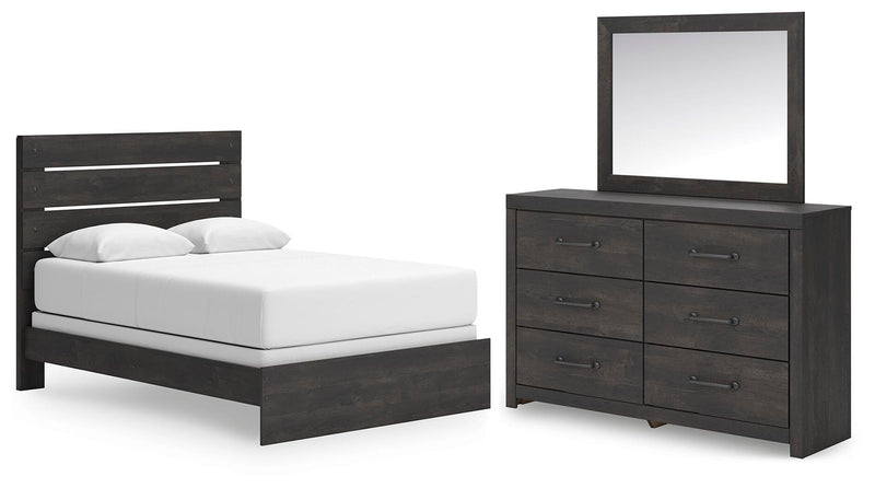 Ashley Furniture Hollivern bedroom set featuring a bed, nightstands, and dresser in a stylish, modern bedroom design.