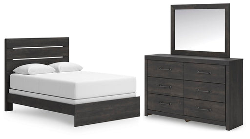 Ashley Furniture Hollivern bedroom set featuring a bed, nightstands, and dresser in a stylish, modern bedroom design.