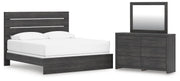 Ashley Furniture Hollivern Bedroom Set with bed frame, nightstands, and dresser in a modern bedroom setting.
