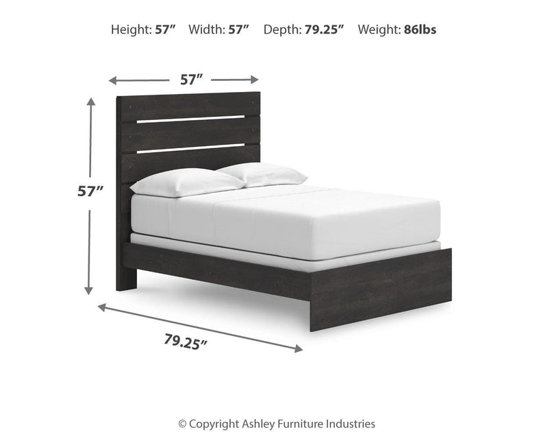 Ashley Furniture Hollivern bedroom set with a modern bed frame, matching nightstands, and coordinated bedroom furniture.