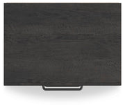 Ashley Furniture Hollivern Nightstand with a dark wood finish, featuring a single drawer and open shelf for bedroom storage.